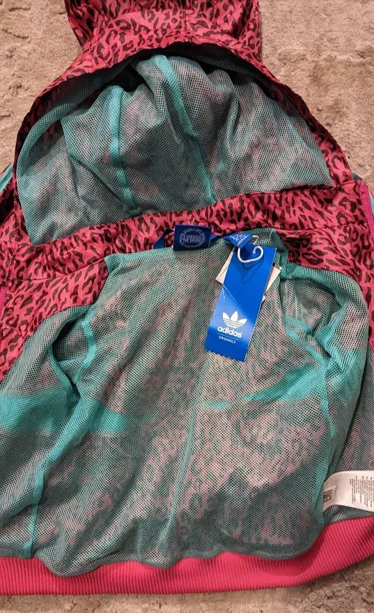 adidas cheetah print toddler jacket with detachable hoodie.