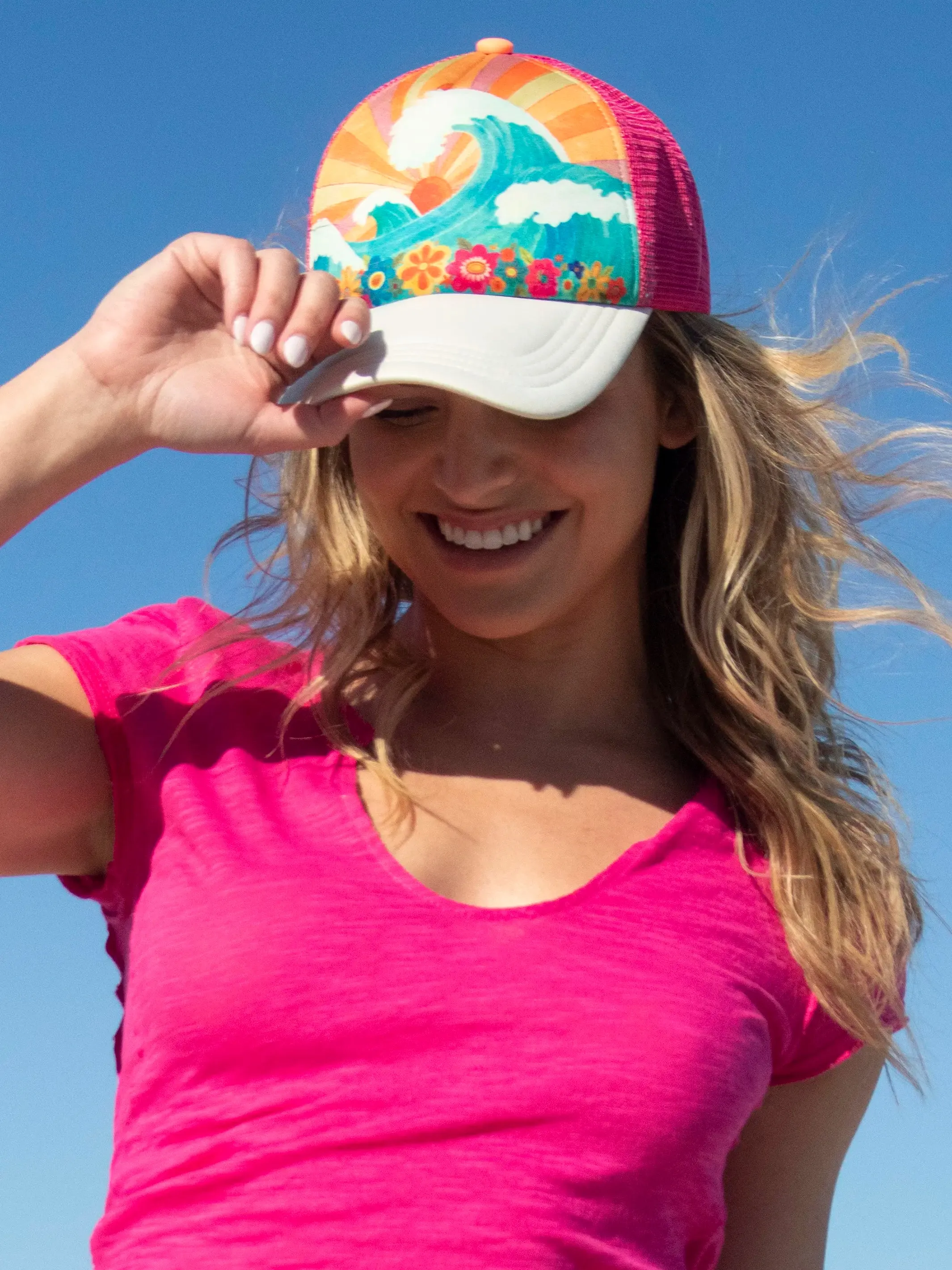 Adjustable Beach Waves Trucker Hat