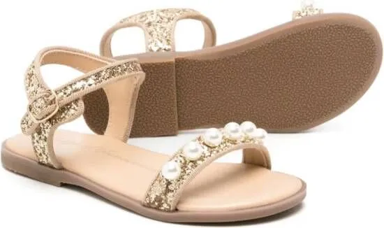 Gold Glitter Age of Innocence Fleur Sandals