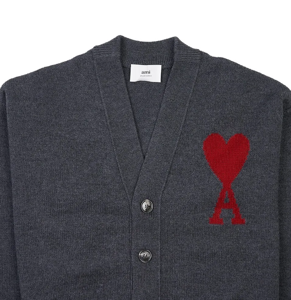 AMI PARIS unisex wool street style logo designers cardigans