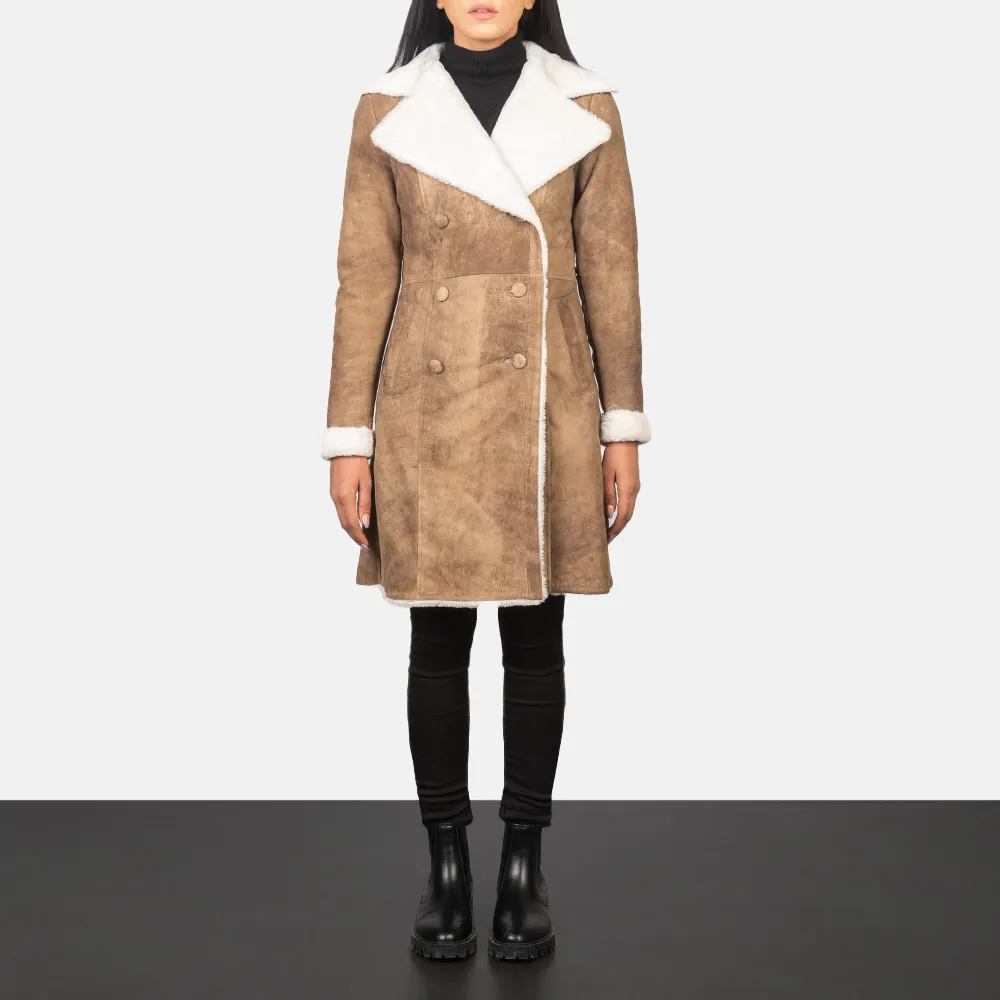 Amie Shearling Coat Brown