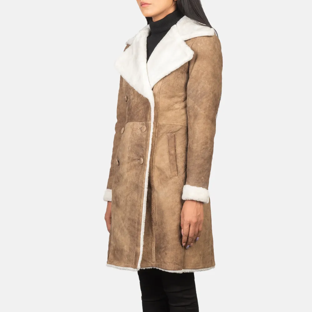 Amie Shearling Coat Brown