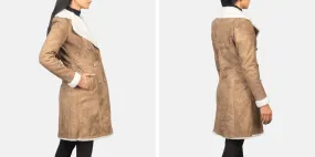 Amie Shearling Coat Brown