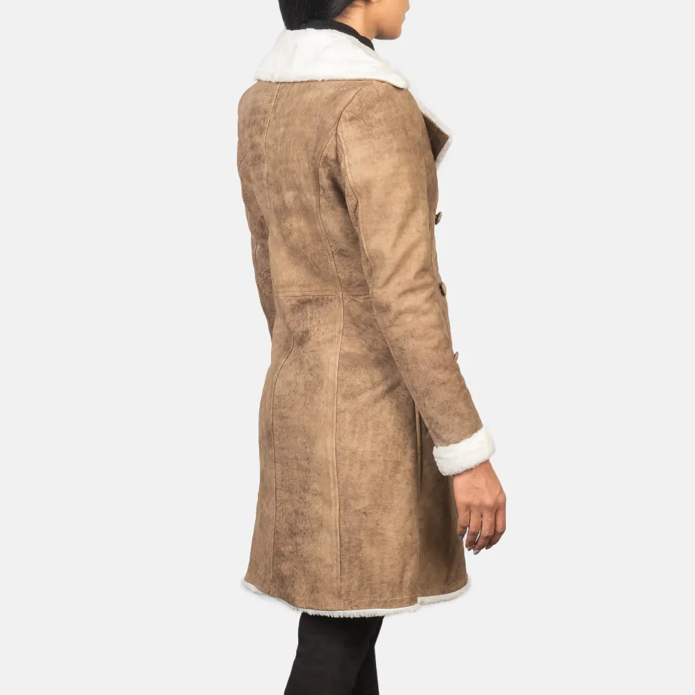 Amie Shearling Coat Brown