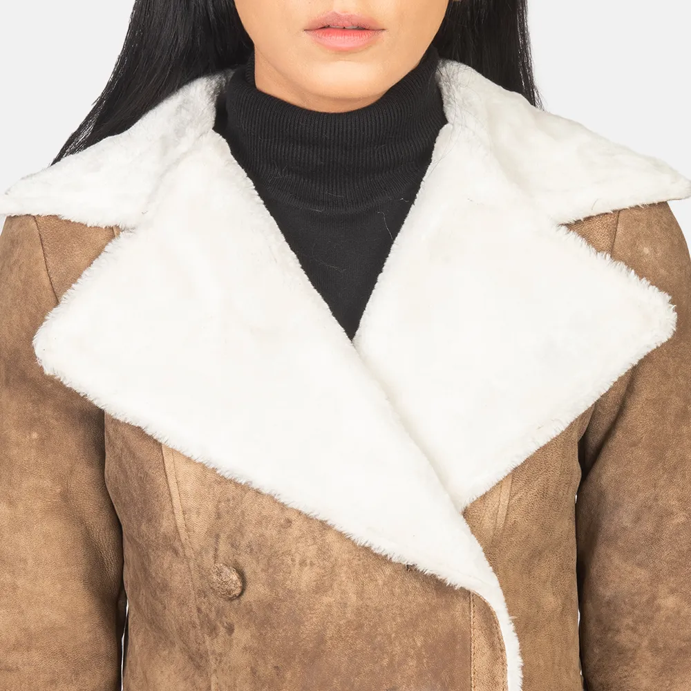 Amie Shearling Coat Brown