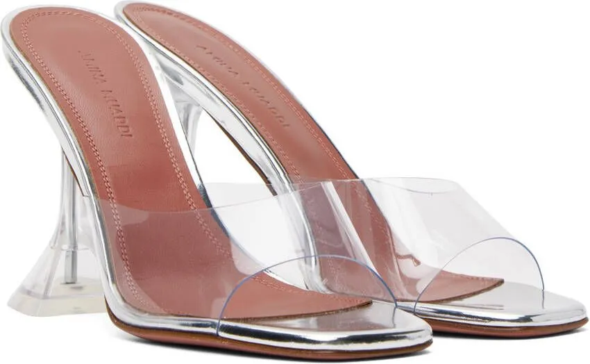 Amina Muaddi Clear Lupita Glass Heel Sandals