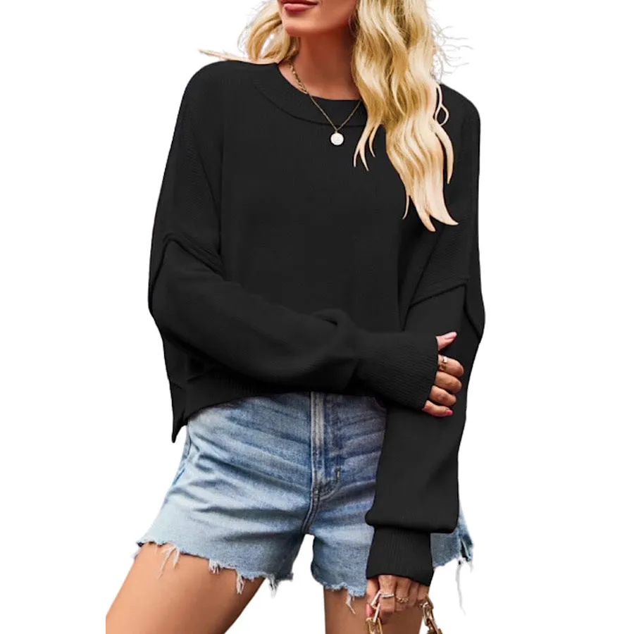 Autumn Breeze Black Crop Sweater