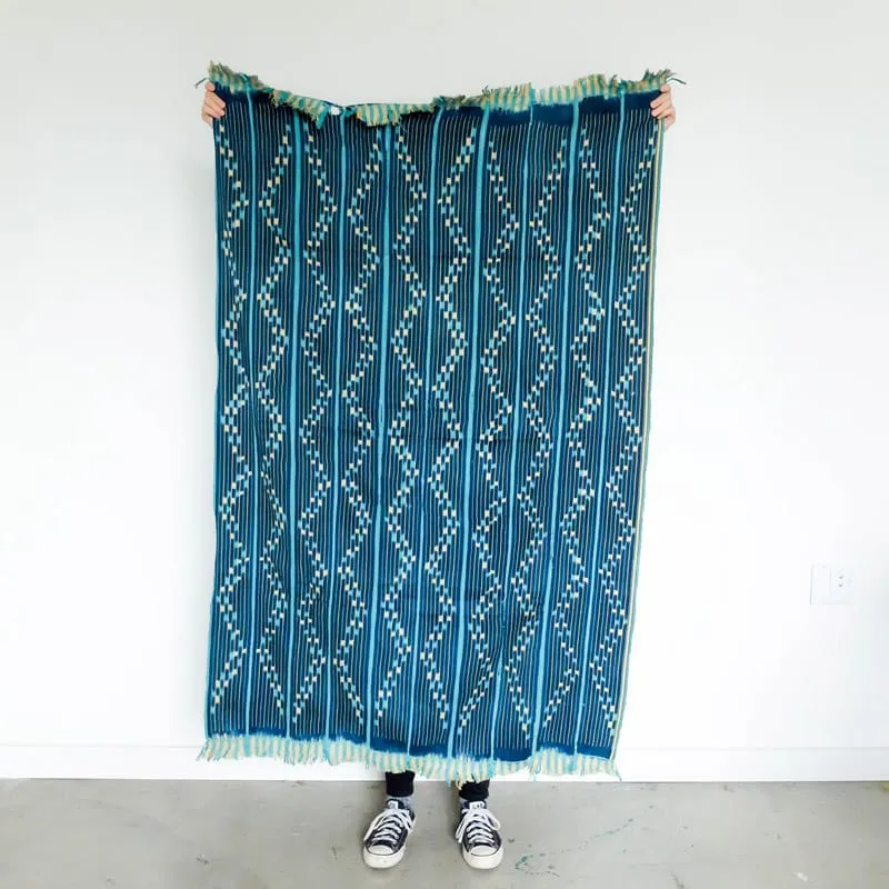 Baoulé Fabric in Blue, Teal, and Ivory