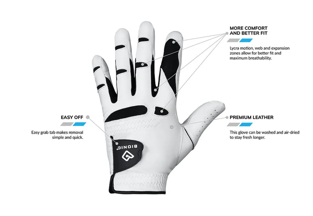 Bionic Golf Men's StableGrip Glove in Black