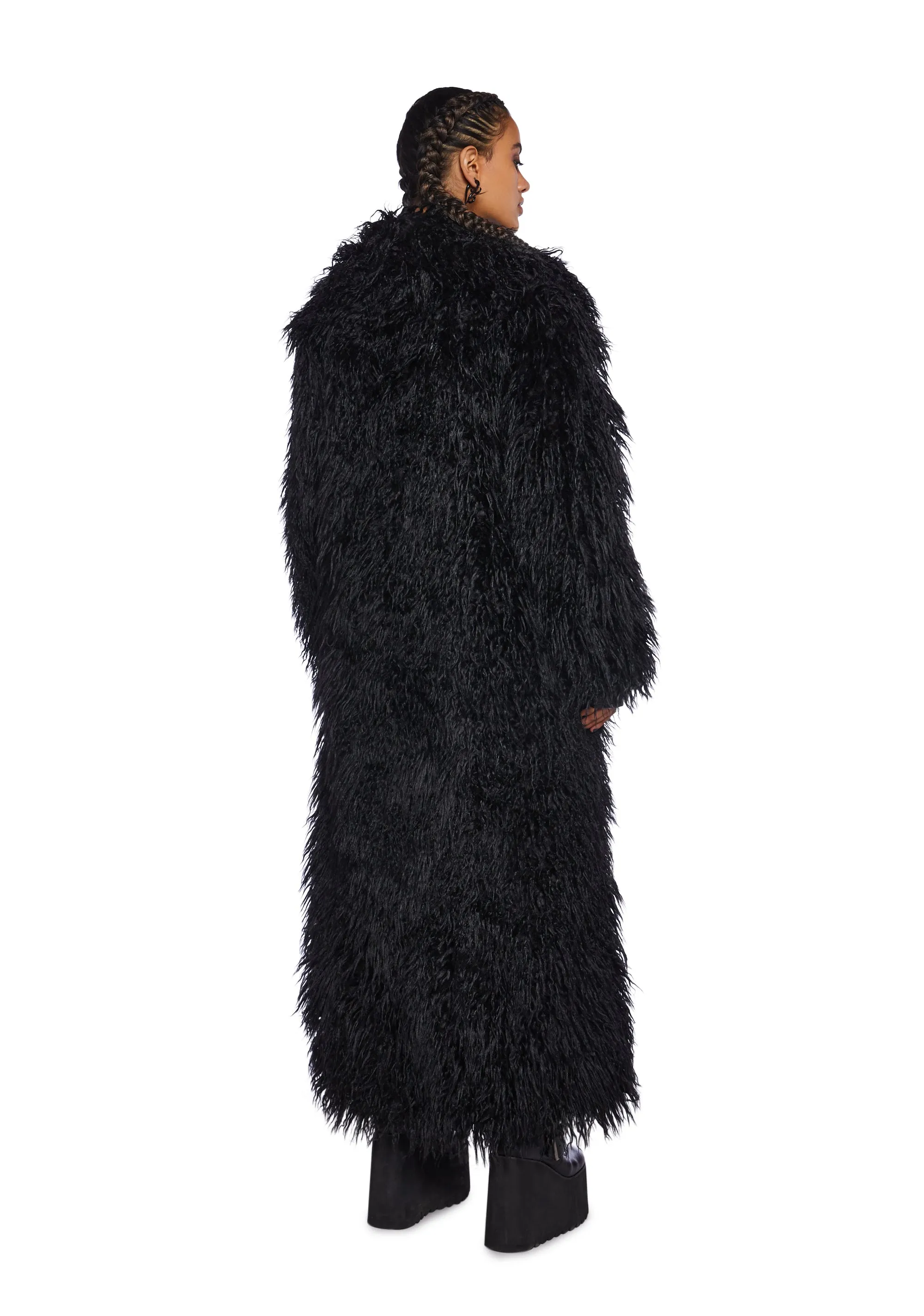 Black Astro Arctic Faux Fur Coat