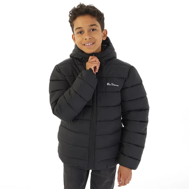 Black Ben Sherman Boys Classic Puffer Jacket