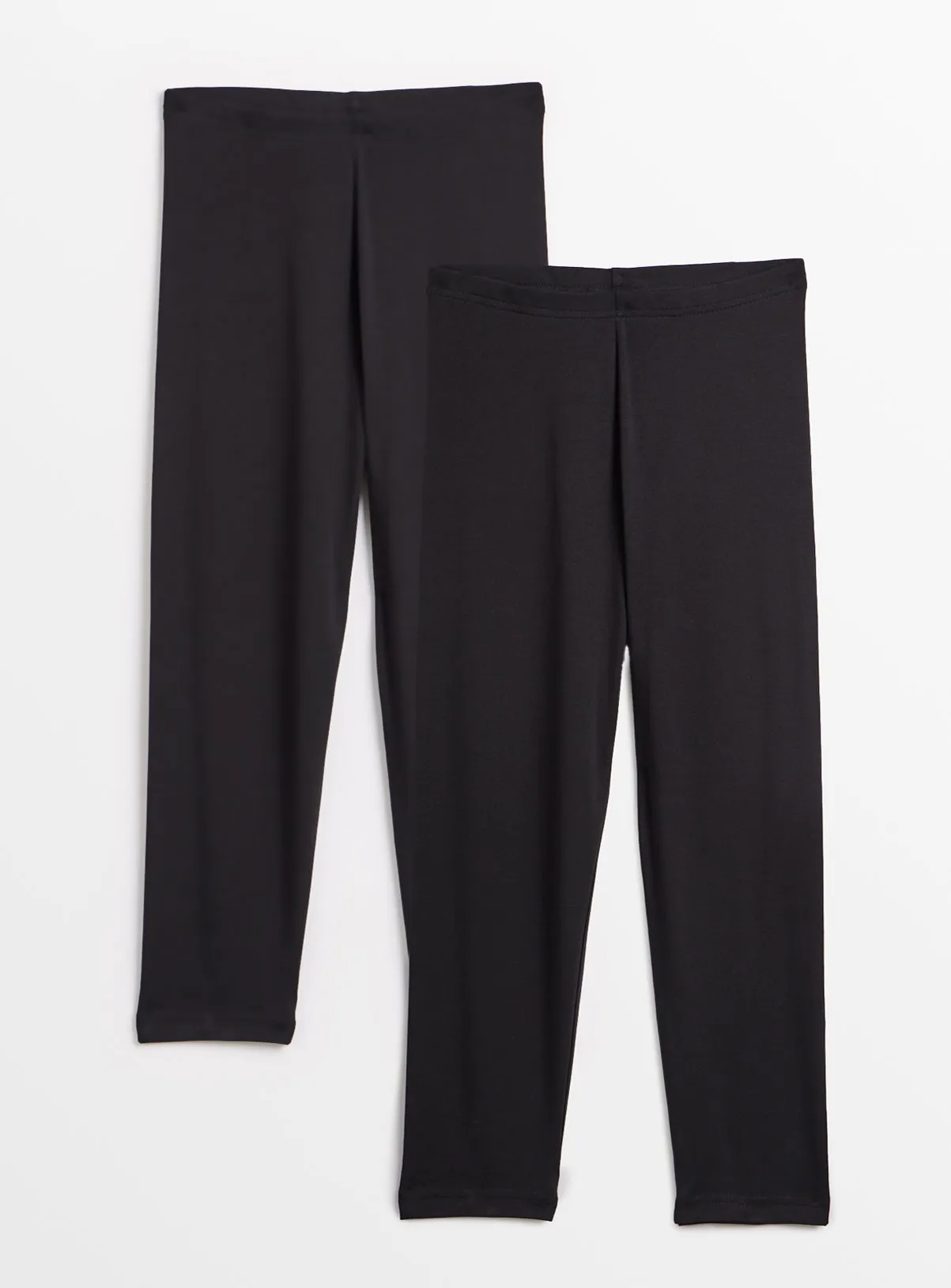 Black Cropped Leggings 2 Pack Size S - Tu