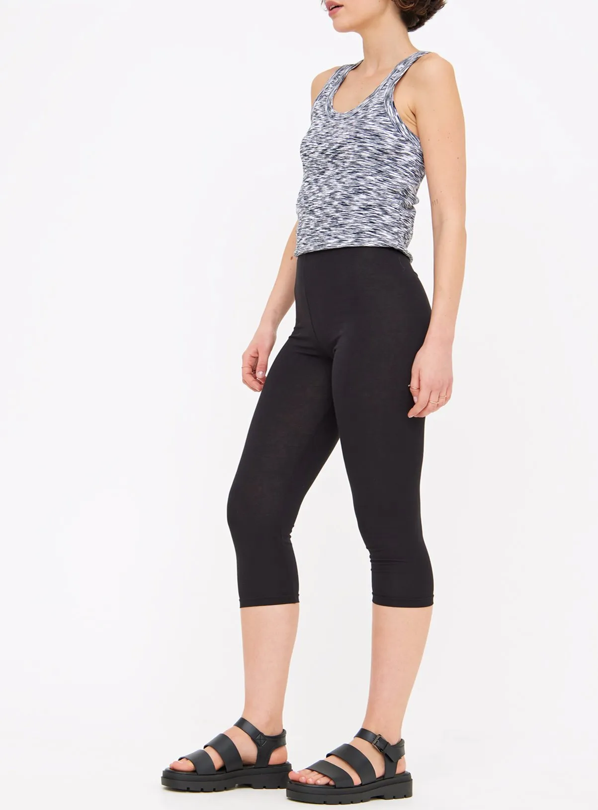 Black Cropped Leggings 2 Pack Size S - Tu