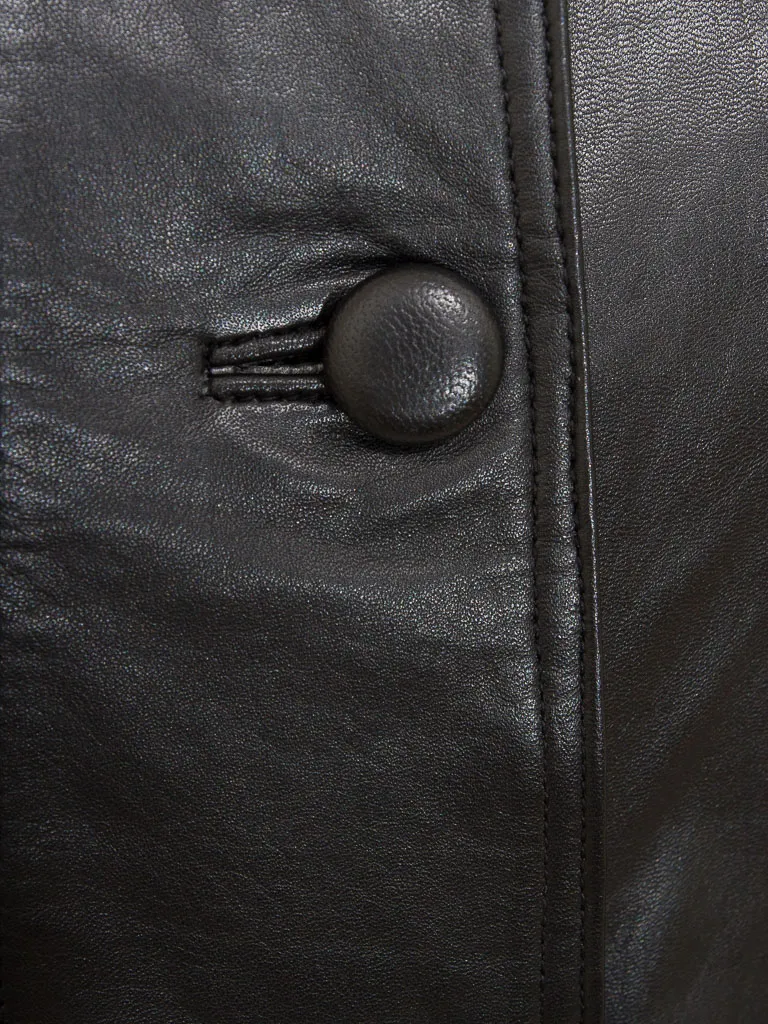 Black Leather Coat for Women: Eden