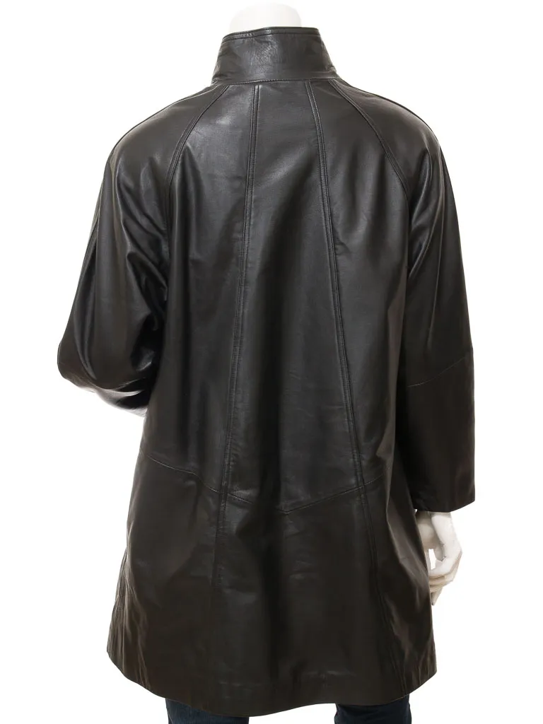 Black Leather Coat for Women: Eden