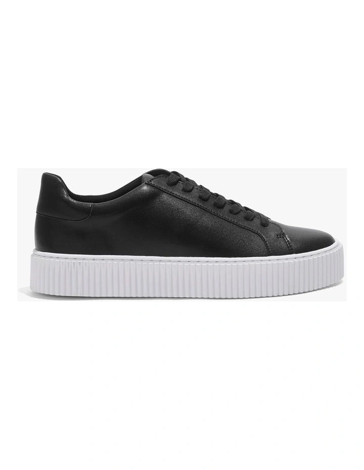 Black Leather Freya Sneaker