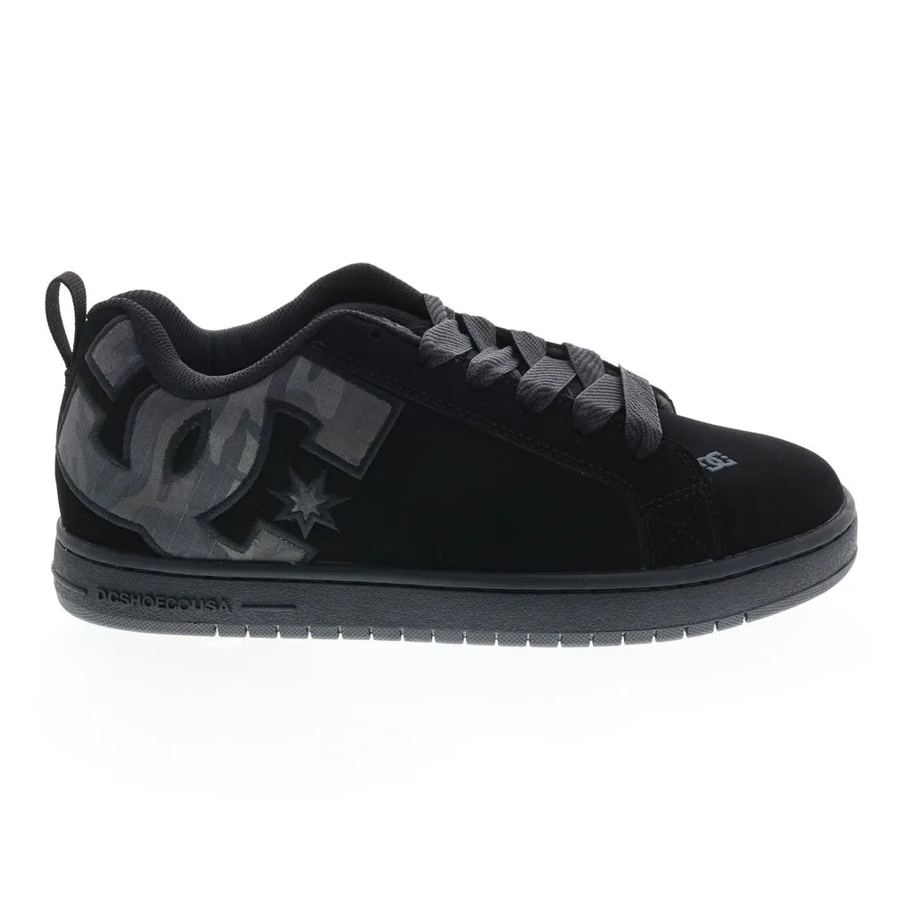 Black Nubuck Skate Sneakers - DC Court Graffik Men's Shoes