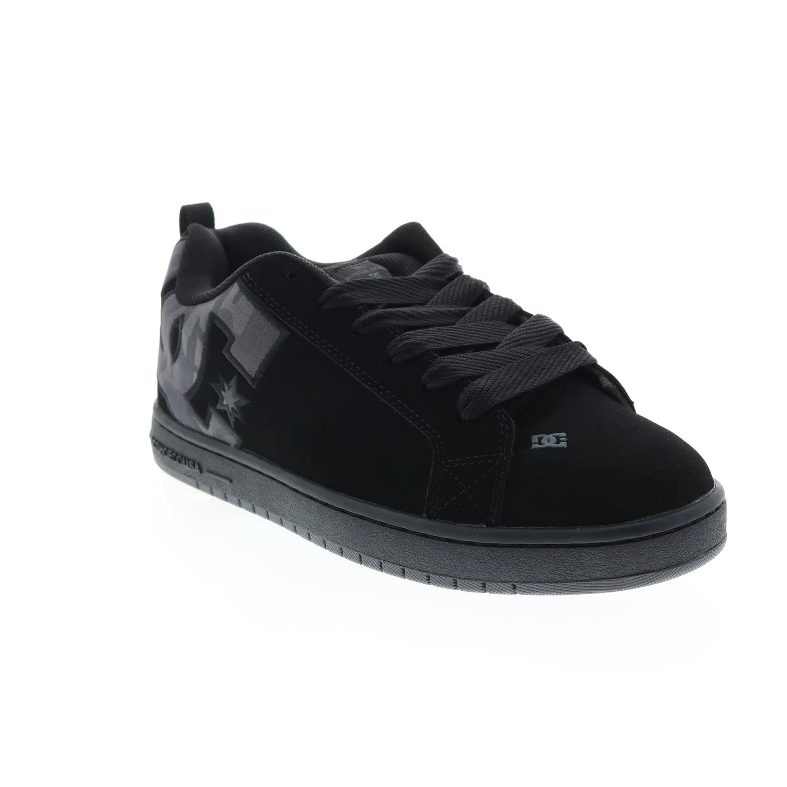 Black Nubuck Skate Sneakers - DC Court Graffik Men's Shoes