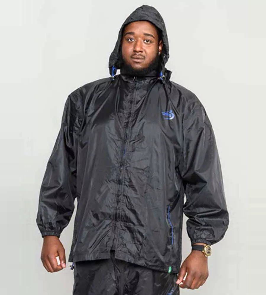 Black Packaway Rain Jacket for Big Men