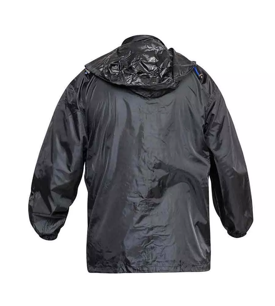 Black Packaway Rain Jacket for Big Men