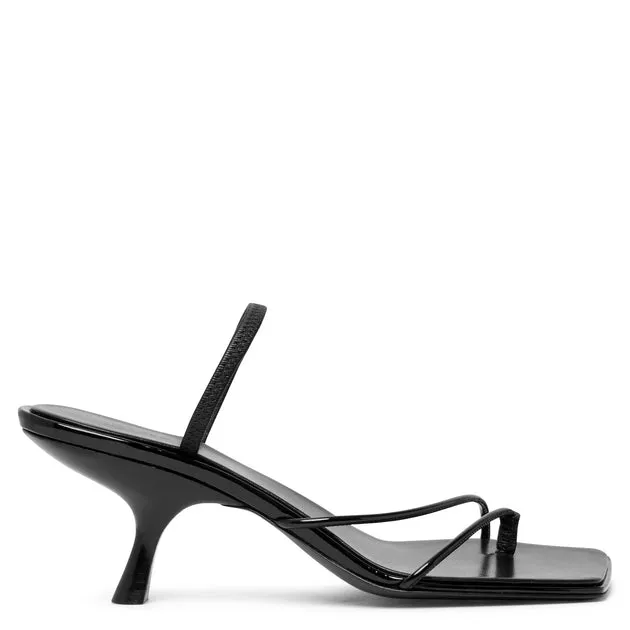 Black Patent Sandals by Row Rai