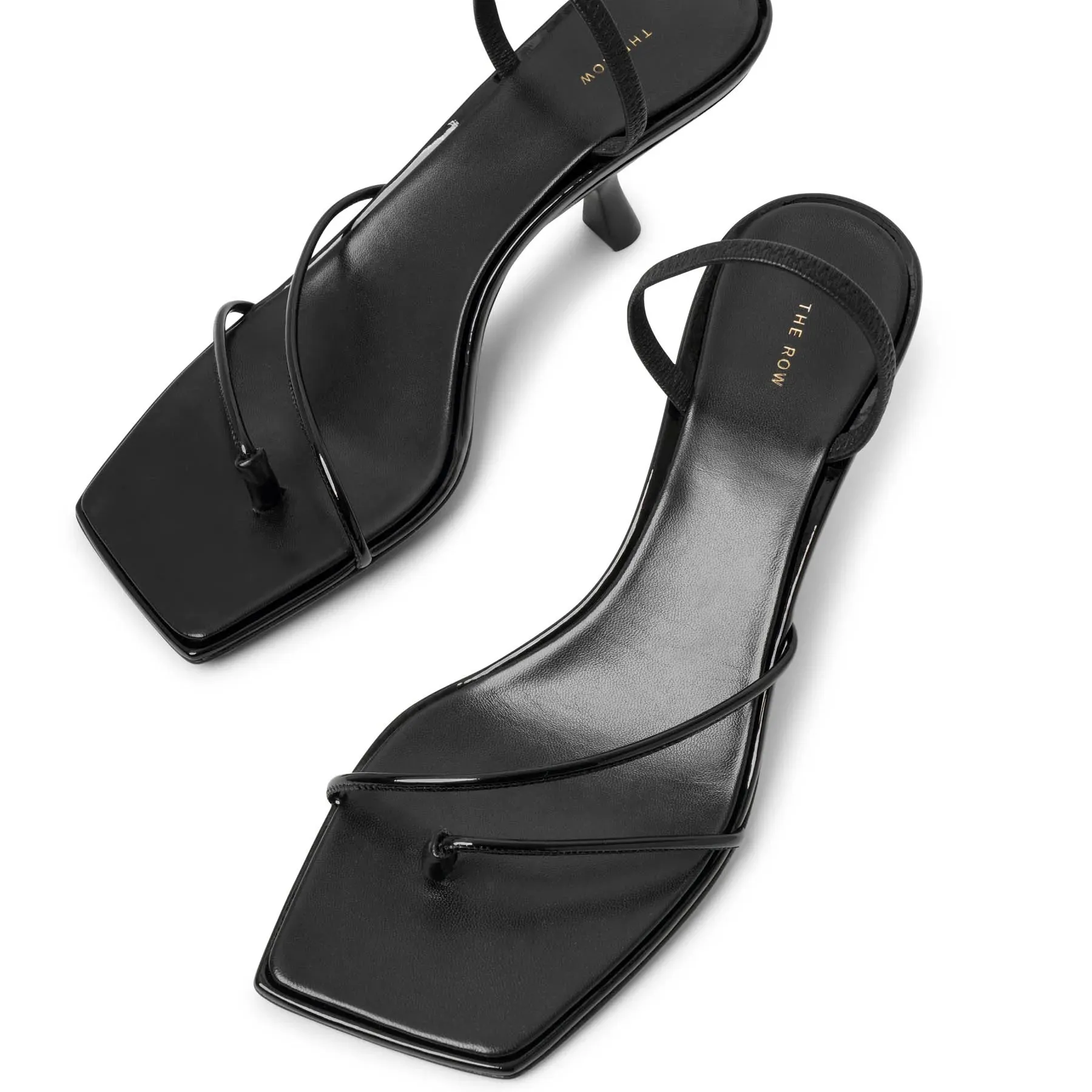 Black Patent Sandals by Row Rai