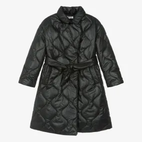 Black Quilted Puffer Jacket for Teenage Girls