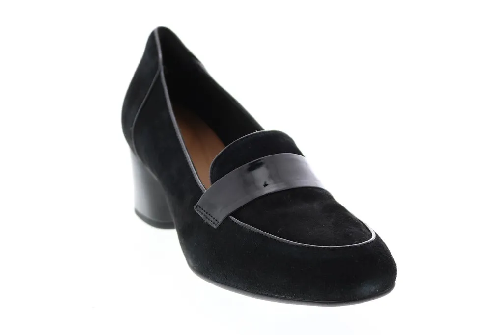 Black Suede Slip On Pumps Heels Shoes by Clarks Un Cosmo Way 26147592 Womens