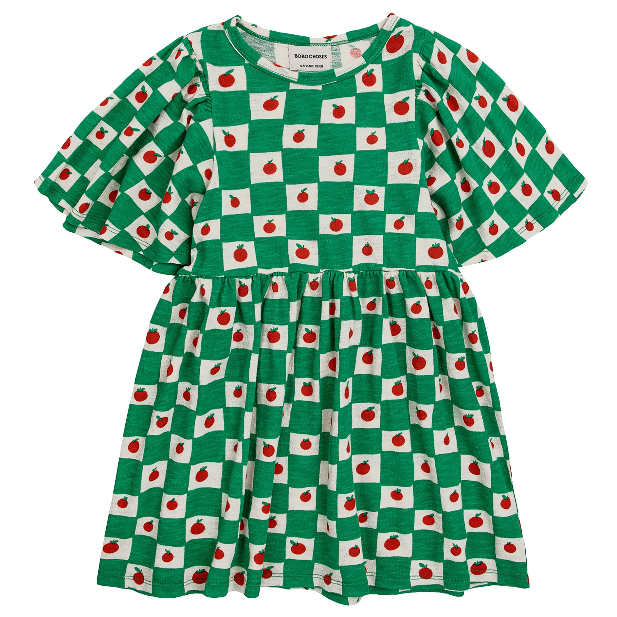 Bobo Choses Child Tomato Green All Over Dress