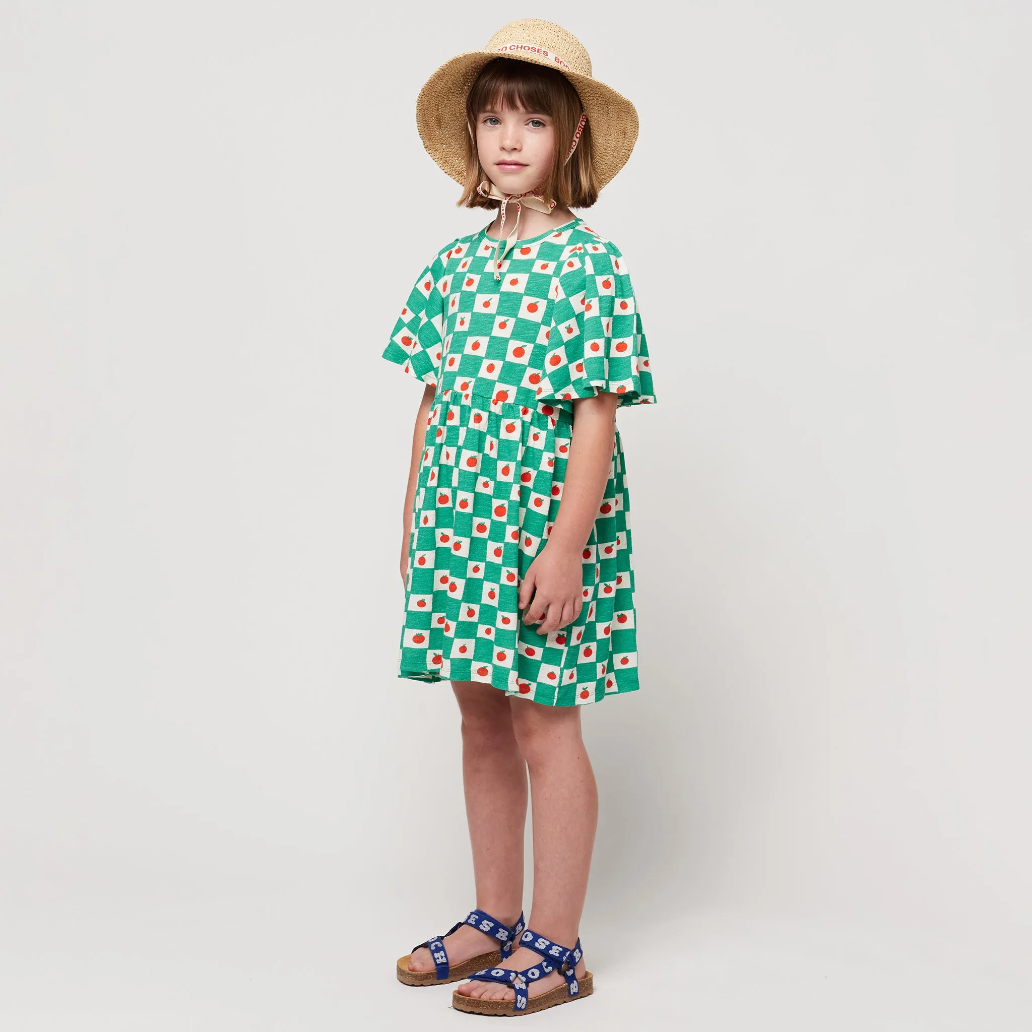 Bobo Choses Child Tomato Green All Over Dress