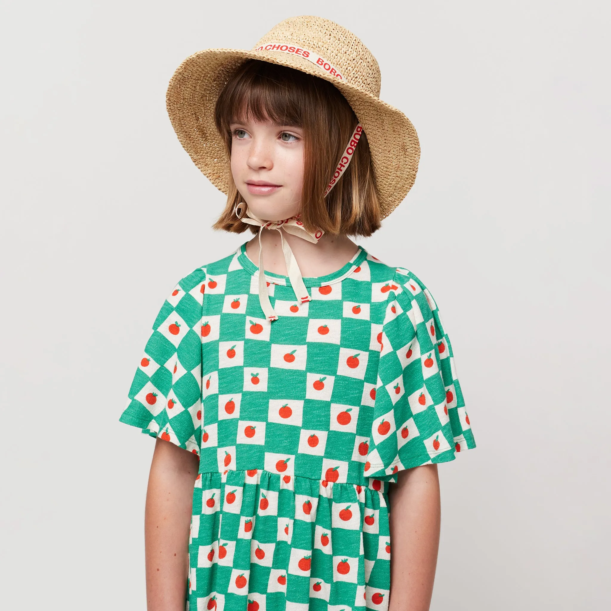 Bobo Choses Child Tomato Green All Over Dress