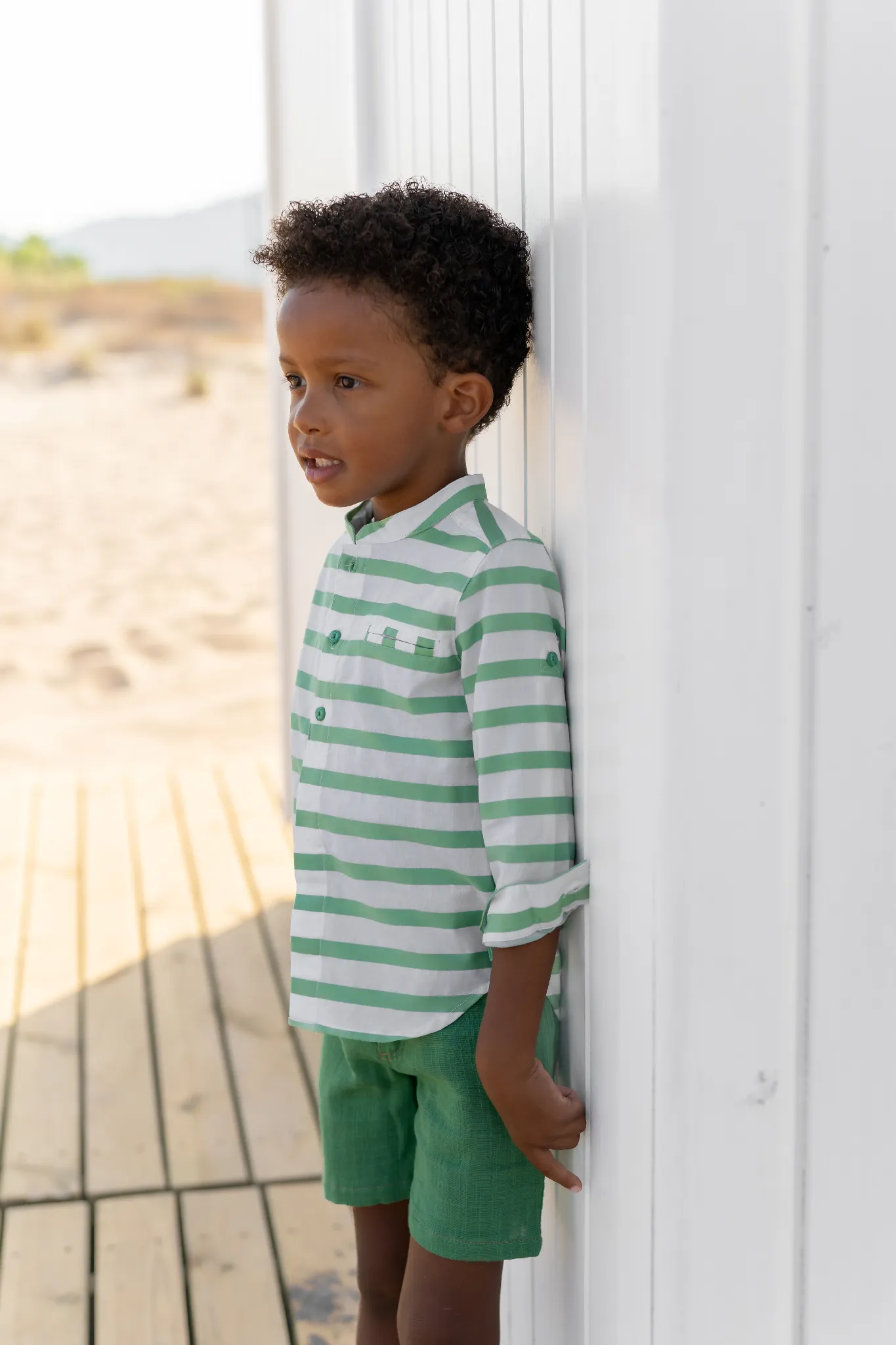 Bermuda Shorts in Green by Boy Mi Casa