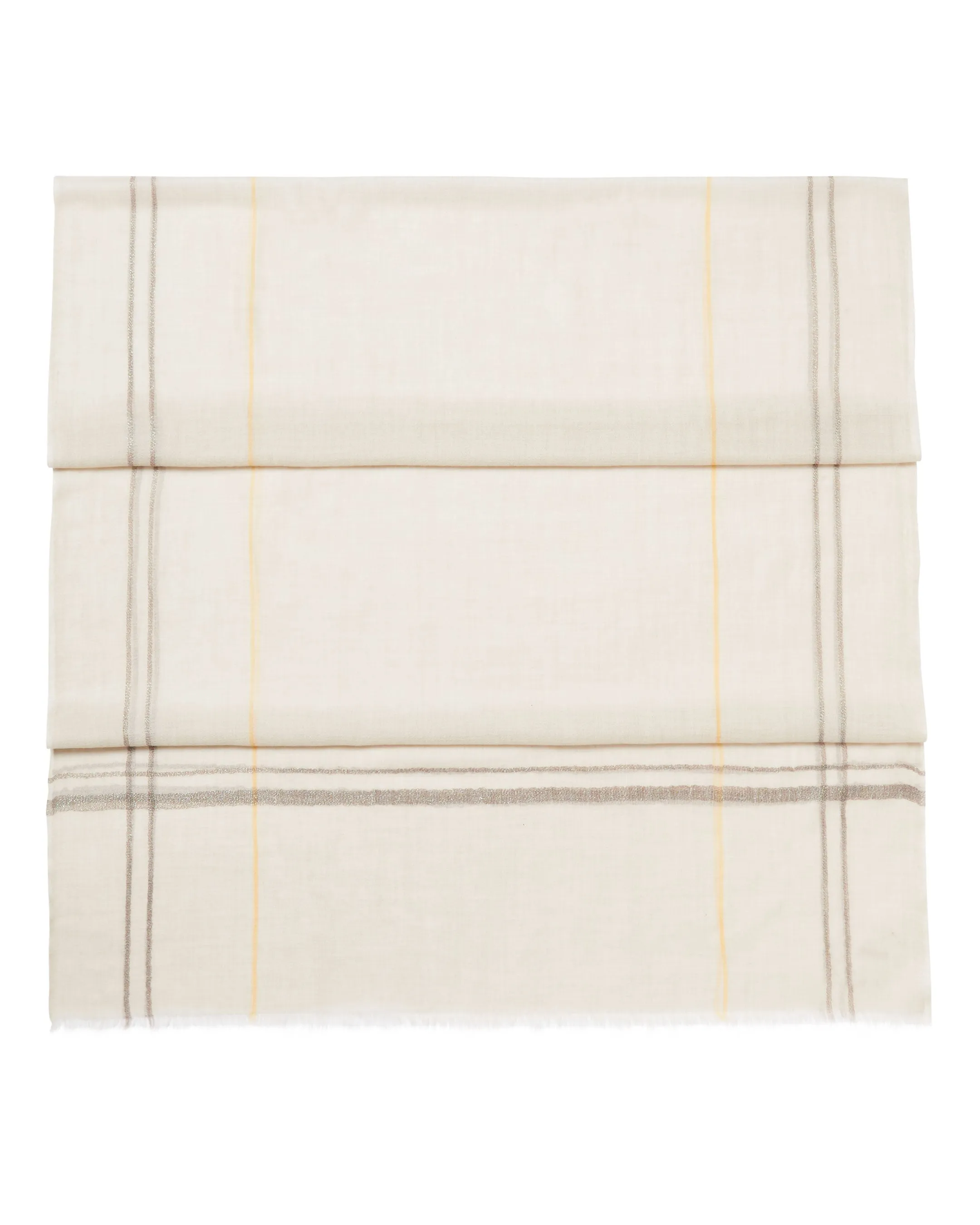 Brown Beige Check Cashmere Pashmina for Women