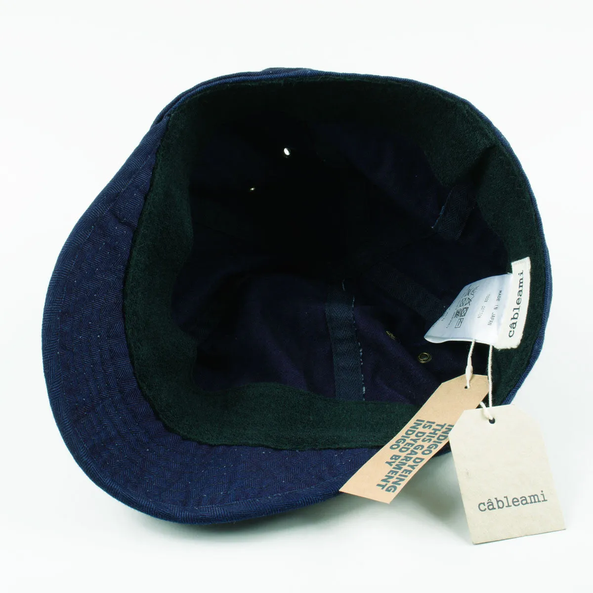 cableami Cap Indigo Herringbone