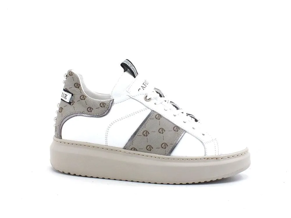 CAFENOIR Platform Sneaker White Tortora Studs DE1411