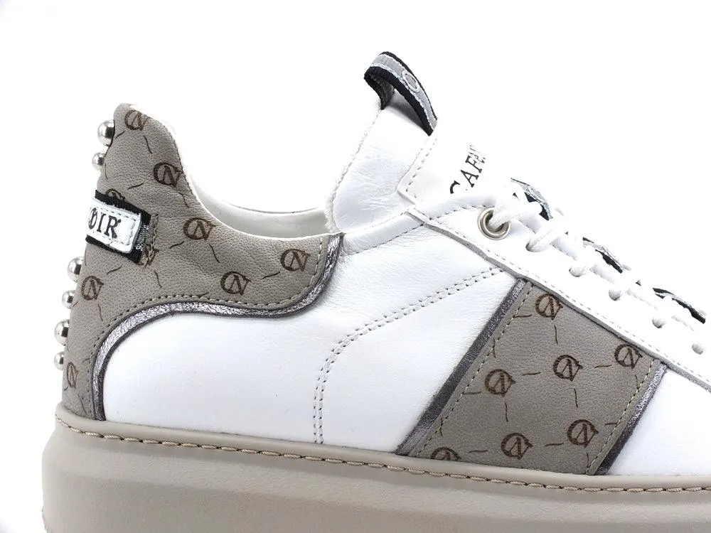 CAFENOIR Platform Sneaker White Tortora Studs DE1411