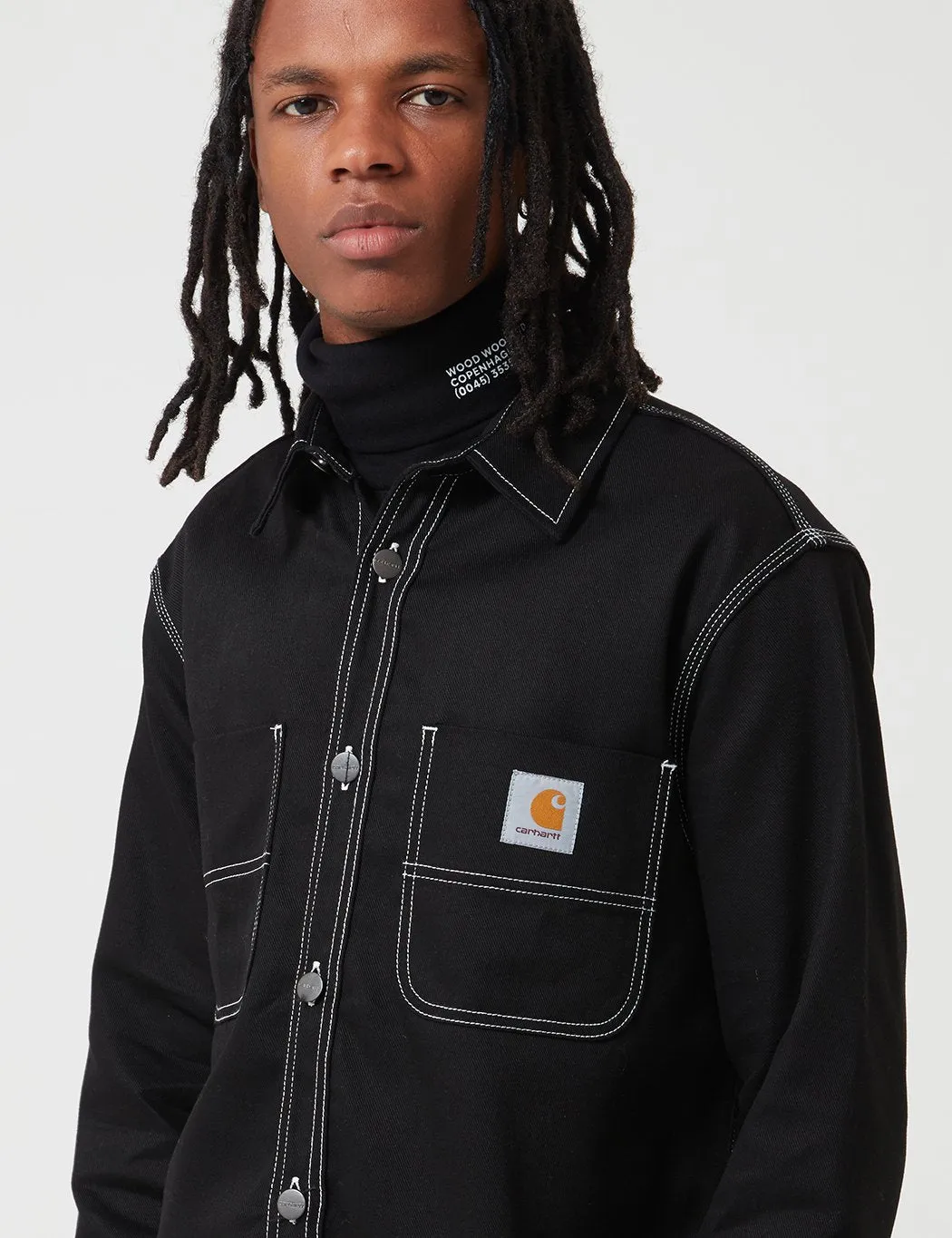 Carhartt-WIP Chalk Shirt Jacket Regular Fit Black Rigid