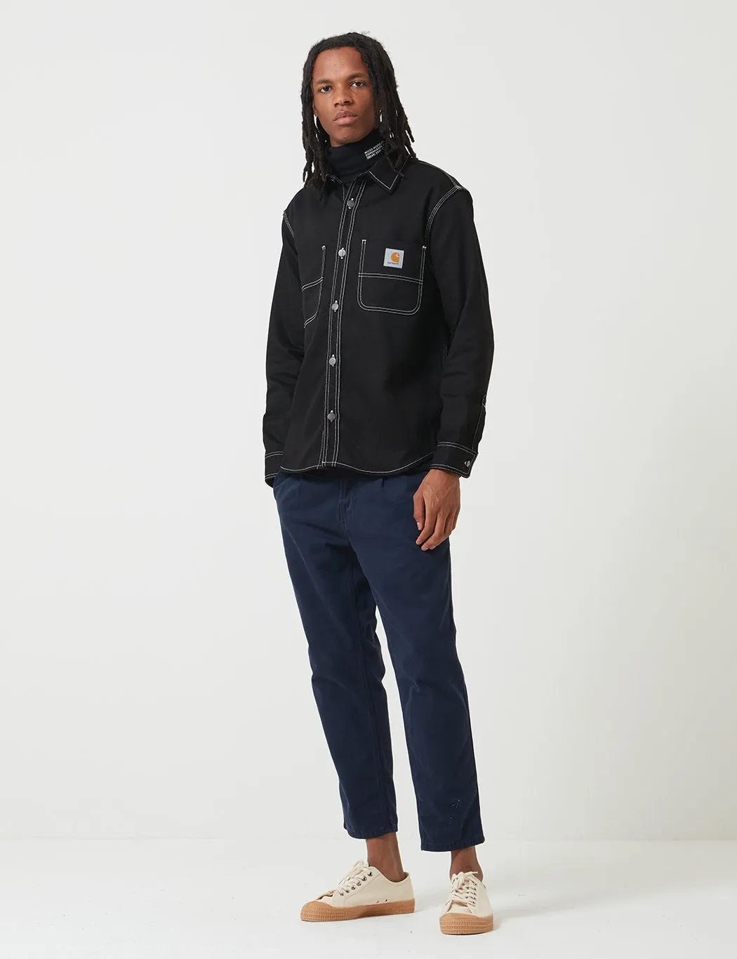 Carhartt-WIP Chalk Shirt Jacket Regular Fit Black Rigid