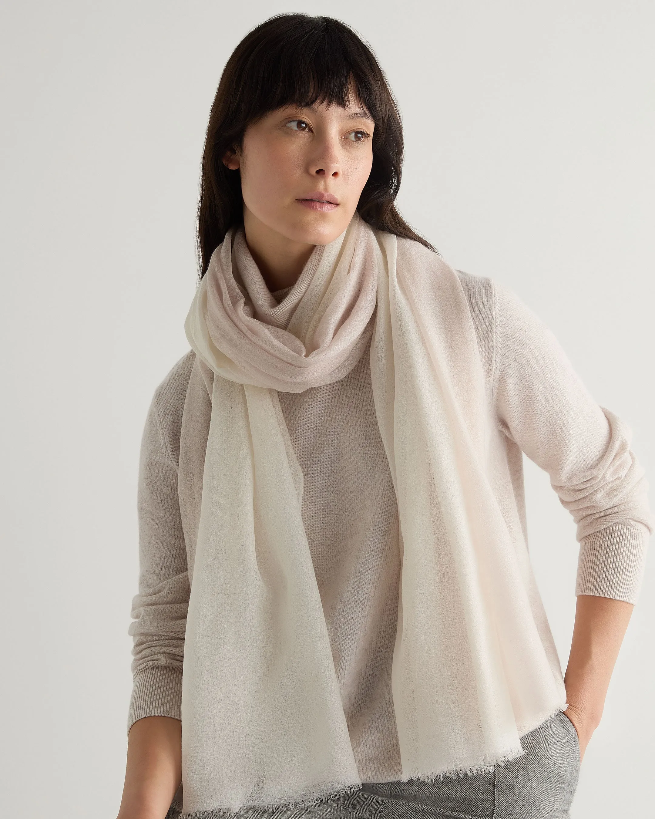 Cashmere Scarf Dip Dye Quartz Pink Women's