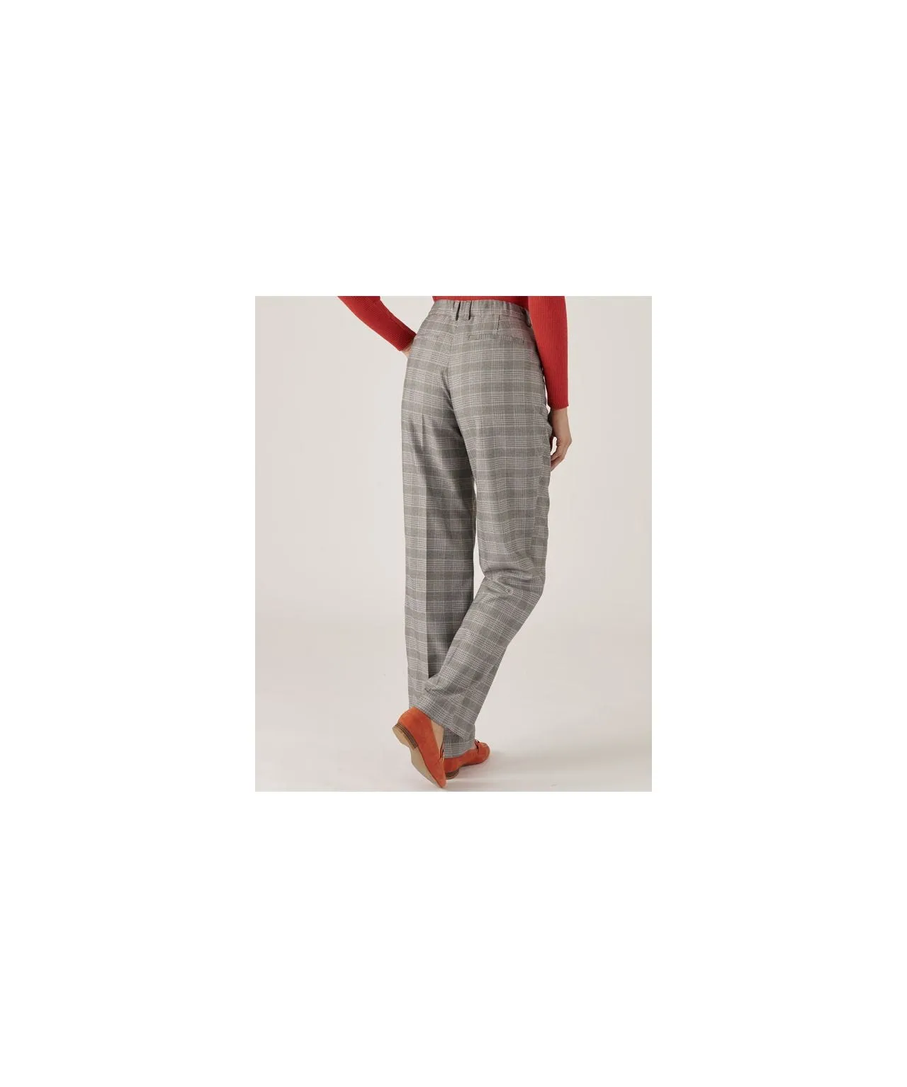 Stretch Jersey Check Trousers