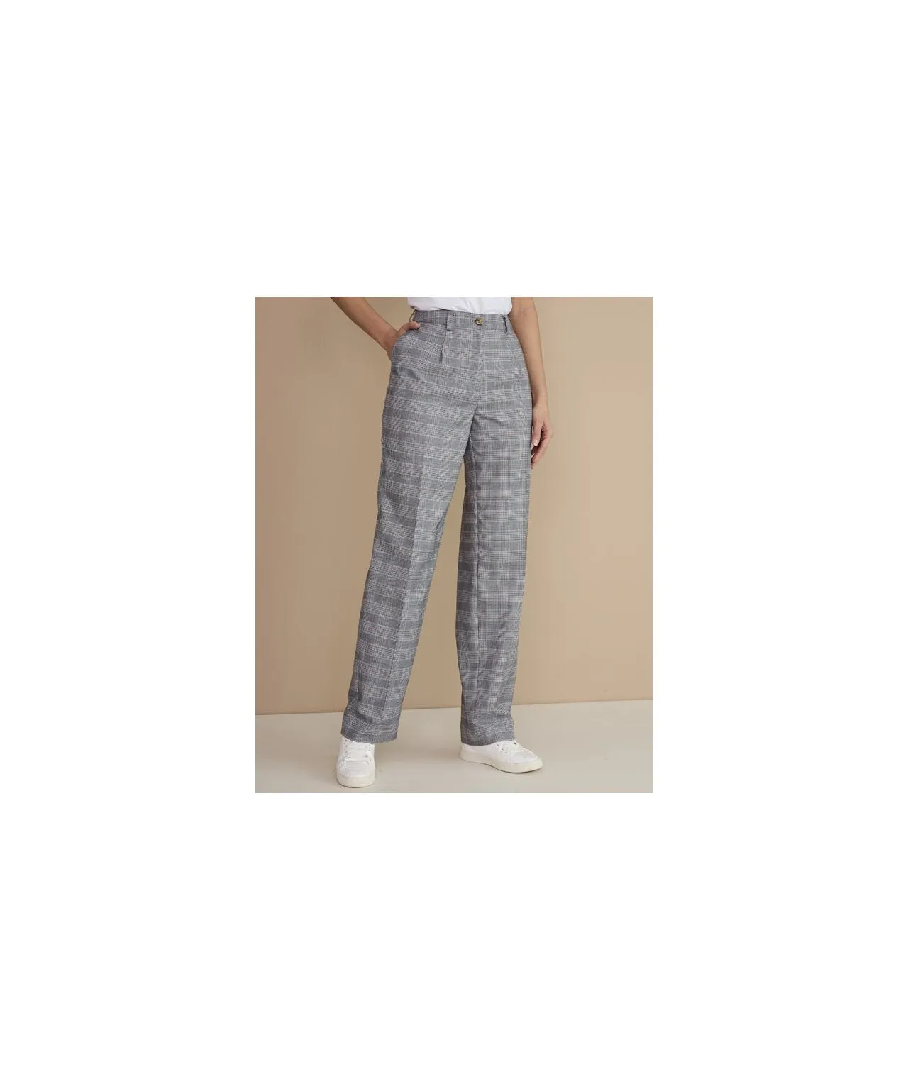 Stretch Jersey Check Trousers