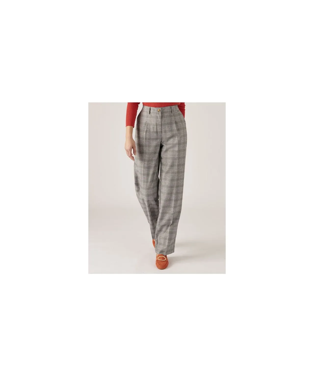 Stretch Jersey Check Trousers