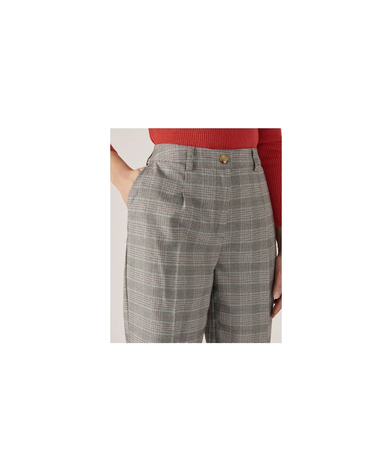 Stretch Jersey Check Trousers