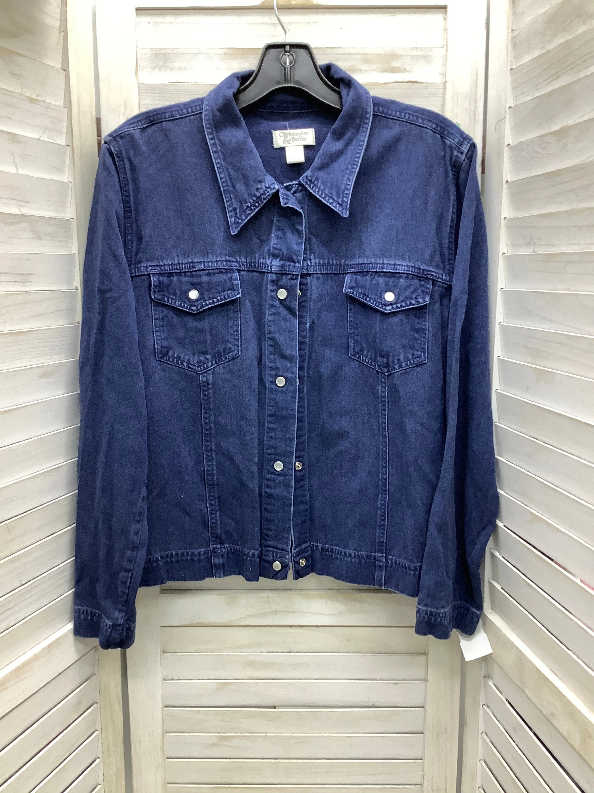 Christopher and Banks Blue Denim Jacket, Size Large