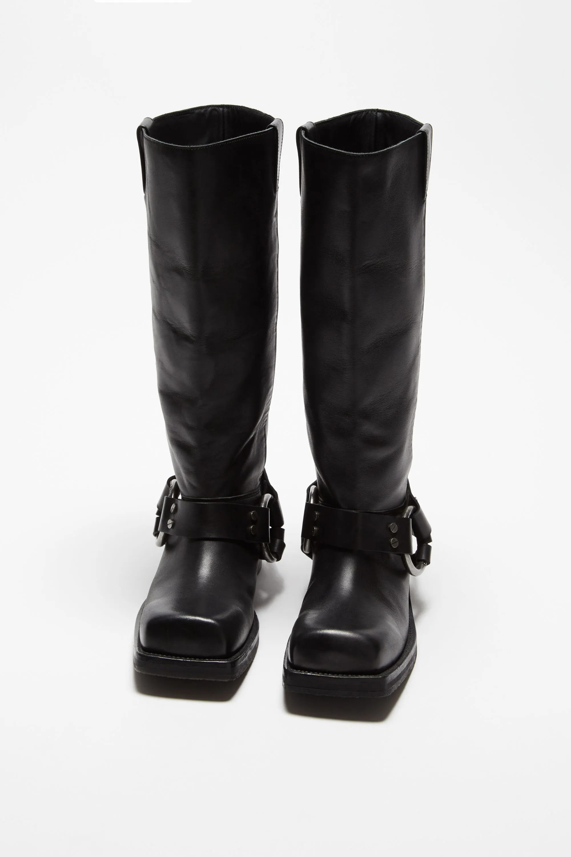 Classic leather strap boots