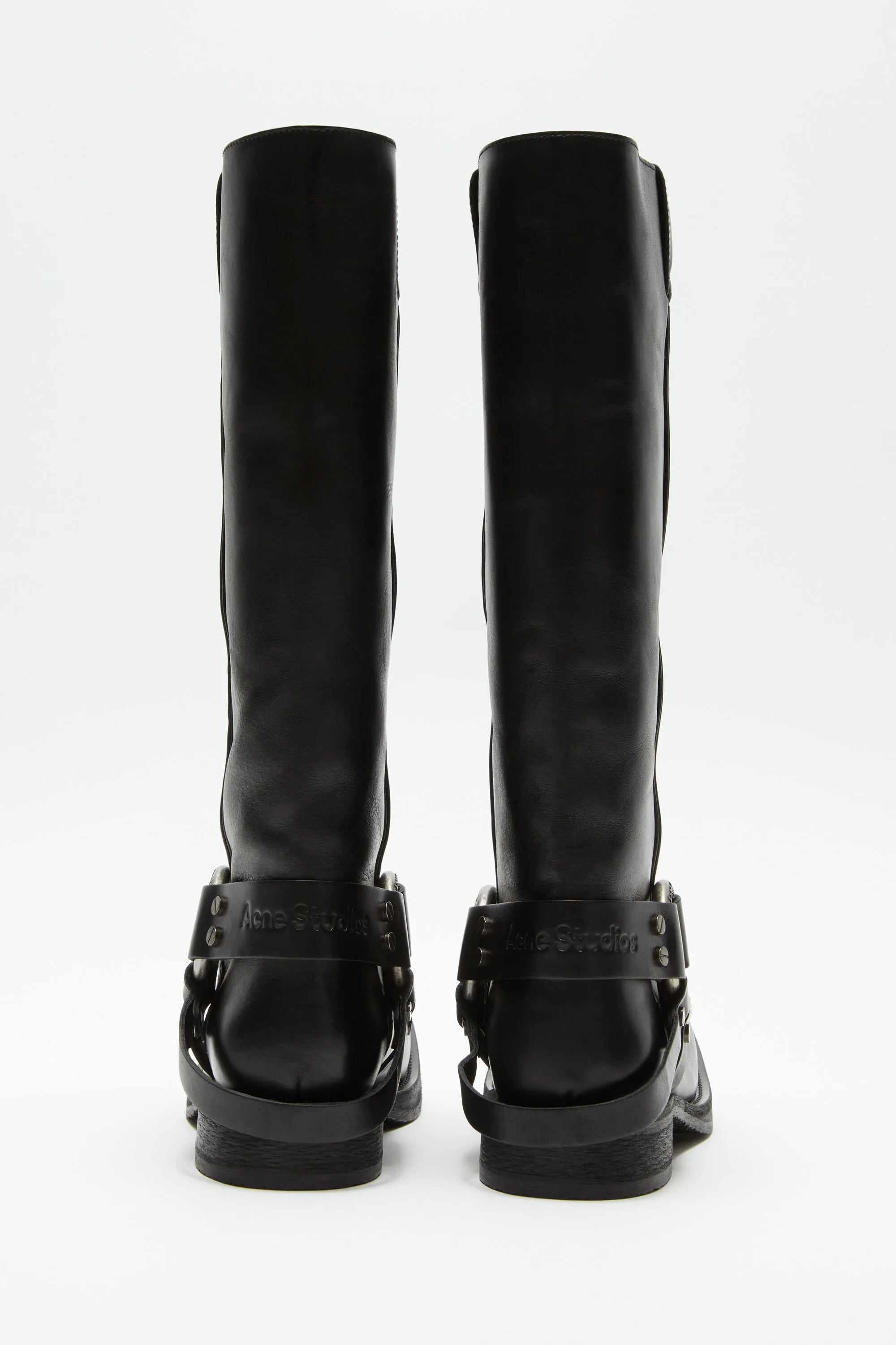 Classic leather strap boots