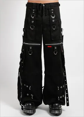 Convertible Black Zip-Off Pants with Cross Strap