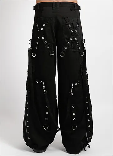 Convertible Black Zip-Off Pants with Cross Strap