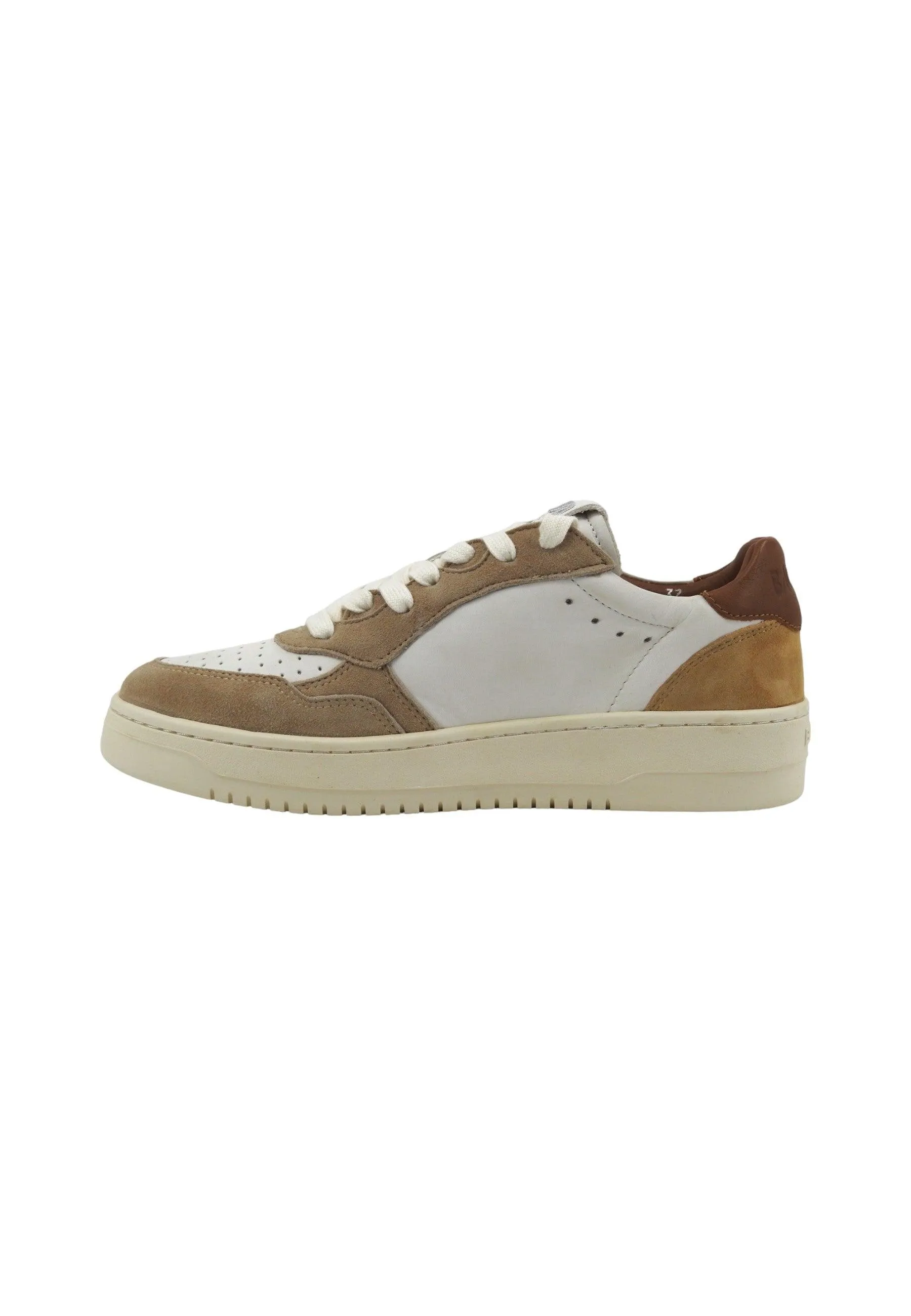 Cream Leather Sneaker Woman 108001-000704