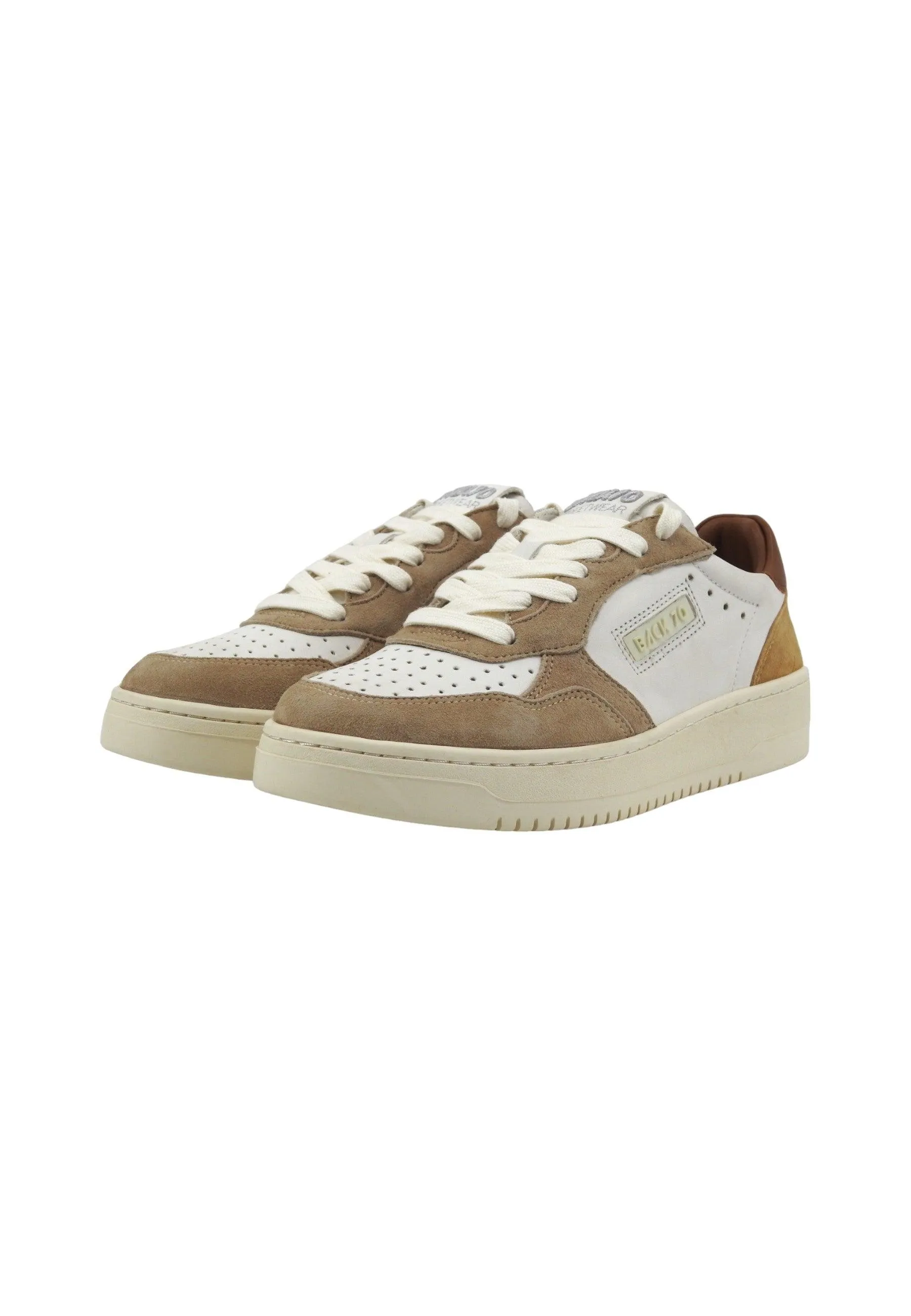 Cream Leather Sneaker Woman 108001-000704